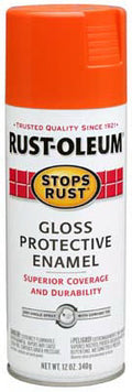 Rust-Oleum® 214084 Stops Rust® Protective Enamel Spray, 12 Oz, Gloss Orange