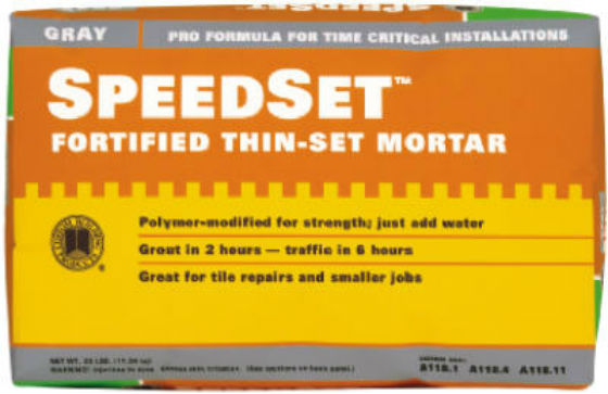 Custom® SDS25 SpeedSet™ Fortified Thin­-Set Mortar, 25 Lb, Gray