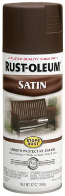Rust-Oleum® 241239 Stops Rust® Satin Enamel Spray, 12 Oz, Dark Brown