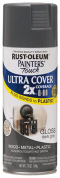 Rust-Oleum® 249115 Painter's® Touch 2x Spray Paint, 12 Oz, Gloss Dark Gray