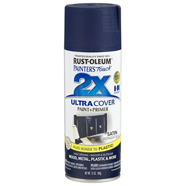 Rust-Oleum® 249854 Painter's Touch® 2X Spray Paint, Satin Midnight Blue, 12 Oz