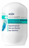 ANIDA MEDISOFT SENSITIVE Roll-on 50 ml / 1.7 oz, Mineral deodorant, gentle for sensitive and allergic skin, does not irritate the skin, provides freshness and comfort for 24 hours.