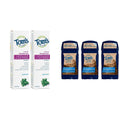 Tom's of Maine Fluoride-Free Antiplaque & Whitening Toothpaste with Tom's of Maine Men's Long Lasting Wide Stick Deodorant, Deodorant for Men, Natural Deodorant, Mountain Spring, 2.8 Ounce, 3-Pack
