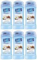 Suave Deodorant 2.6 Ounce 24Hr Coconut Kiss Invisible Solid (76ml) (6 Pack)