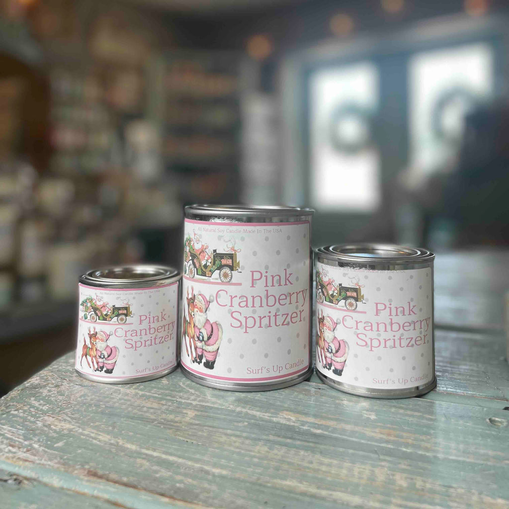Pink Cranberry Spritzer Paint Can Candle - Vintage Collection