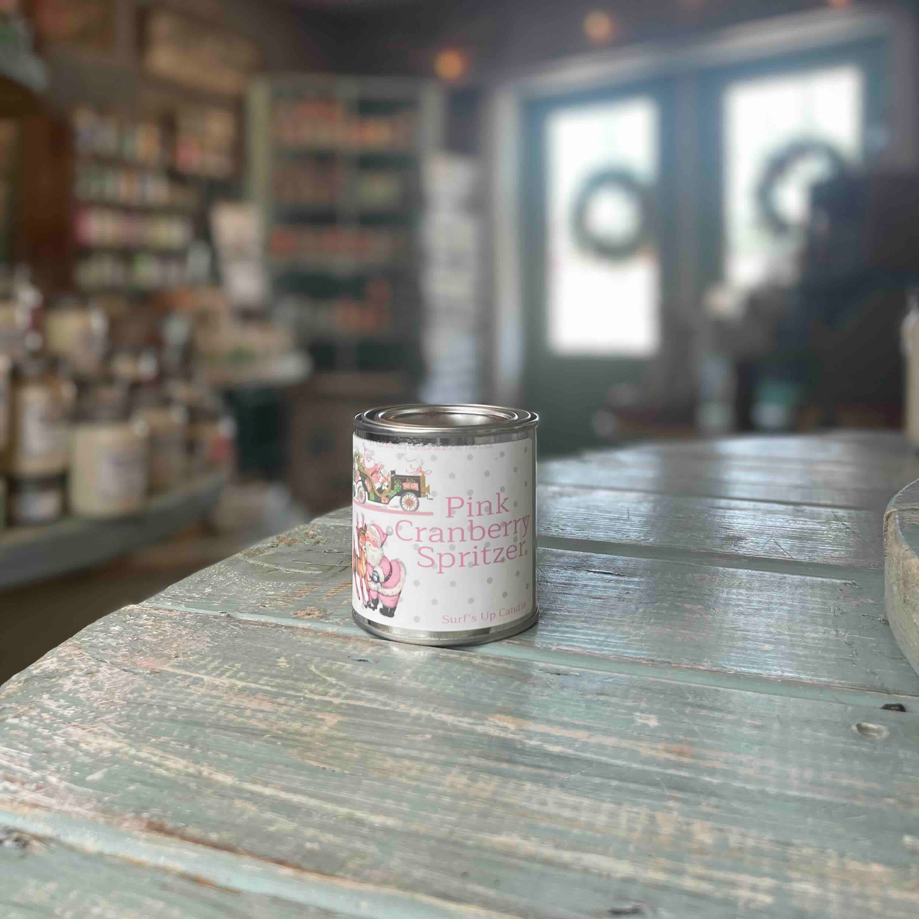 Pink Cranberry Spritzer Paint Can Candle - Vintage Collection