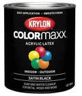 Krylon K05626007 COLORmaxx Interior/Exterior Paint, Black