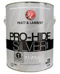 Pratt & Lambert 0000Z5389-16 Pro-Hide Silver Flat Latex Interior Paint, Pro White