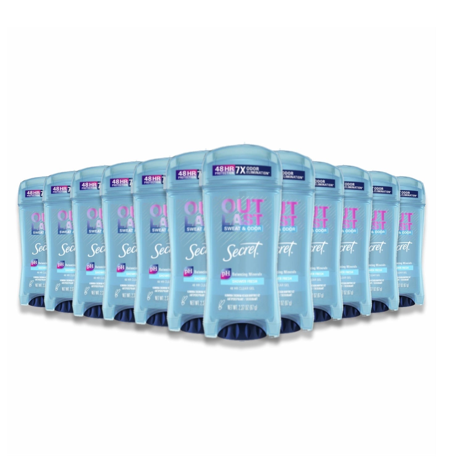 Secret - Antiperspirant & Deodorant Solid Stick, Out Last Shower Fresh - 2.6 oz -  12 Pack
