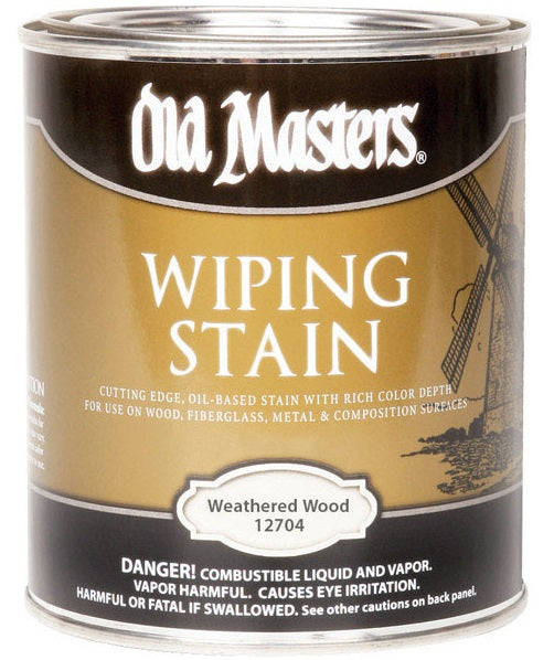 Old Masters 12704 Semi-Transparent Oil-Based Wiping Stain, Weathered Wood, 1 Quart